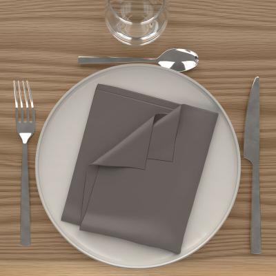 SOLEIL D OCRE Lot de 3 serviettes de table 40x40 cm ALIX moka, par Soleil d'Ocre