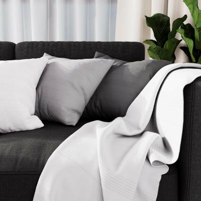 SOLEIL D OCRE Plaid 140x200 Cm Adele Blanc, Par Soleil D'ocre