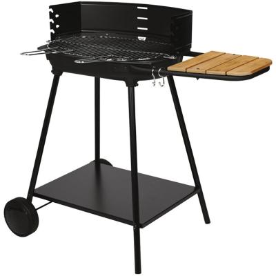 SOMAGIC Barbecue &agrave; charbon de bois sur chariot avec cuve en fonte
