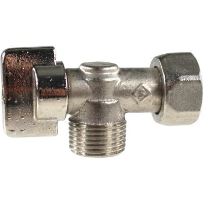 SOMATHERM  Robinet WC - &Eacute;querre 1/4 de tour - Laiton - Nickel&eacute; &Oslash; 3/8