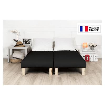BY SOMMIFLEX Sommier tapissier 2x80x200 noir (160x200) fabrique en france + pieds