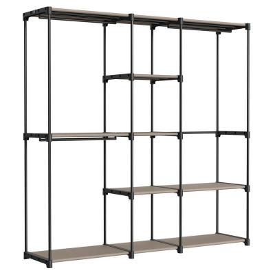 Penderie pliable acier tissu 182 x 43 x 182 cm taupe