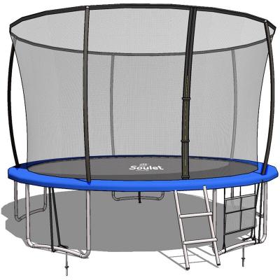 SOULET  - Trampoline ext&eacute;rieur 3,66m pour enfants avec filet de protection - Noir