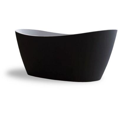 Baignoire &icirc;lot ovale NEROON 2.0 noire mate 170x80cm, by SPALINA