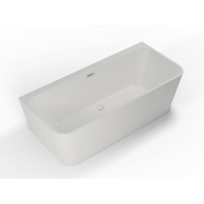 Baignoire semi-&icirc;lot murale mint blanche 180, 180x81 cm, by spalina