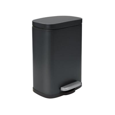  Poubelle &agrave; p&eacute;dale Acier akira 5L Noir Mat - Noir - Spirella