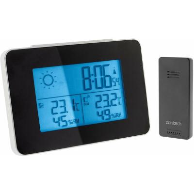 Station m&eacute;t&eacute;o n&b pr&eacute;visions &agrave; 24h avec capteur sans fil noir Zenitech