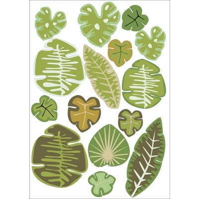 PLAGE Sticker d&eacute;coratif autocollant, feuilles style jungle dessin&eacute;es, 21 cm X 29,7 cm
