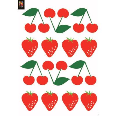 PLAGE Sticker d&eacute;coratif autocollant, fruits rouge pour diy et personnalisation objets, x2, 15 cm X 18,5 cm