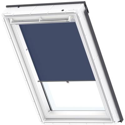 VELUX Store rideau enrouleur manuel &agrave; crochets RHL SK00 9050 - Bleu marine
