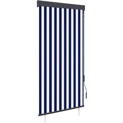 VIDAXL  Store Roulant d'ext&eacute;rieur 100x250 cm Bleu et Blanc