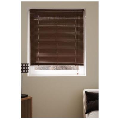 Madecostore - Store v&eacute;nitien lamelles pvc 25mm - Chocolat - L100 x H175cm