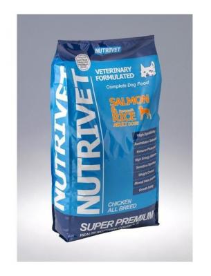 NUTRIVET SUPER PREMIUM Croquettes chien 32/18 saumon et riz 0% bl&eacute; - 15 kg