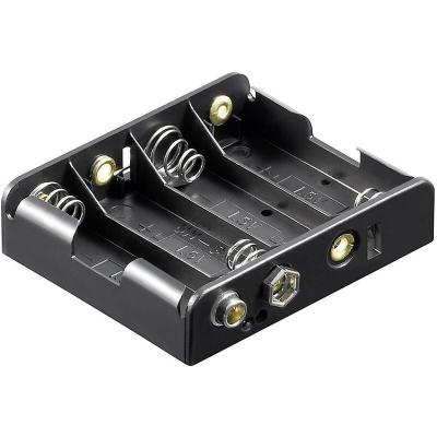 GOOBAY Support pile 4x R6 (AA)  81466 raccord par bouton-poussoir (L x l x h) 61.7 x 56.6 x 15.5 mm