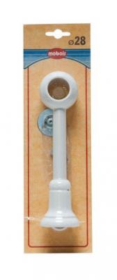 Support de tringle, r&eacute;glable diam&egrave;tre 28mm bois laqu&eacute; blanc