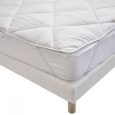 BLEU CALIN Surmatelas moelleux respirant lavable 95&deg;C antitranspiration 140x190cm