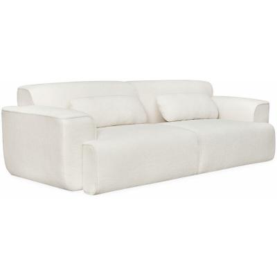 SWEEEK Canap&eacute; 3 places tissu bouclette blanc