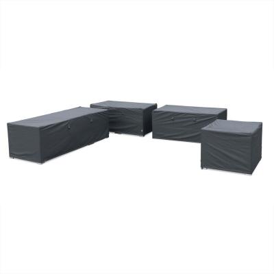 SWEEEK Ensemble de 4 housses de protection gris fonc&eacute; pour salon de jardin