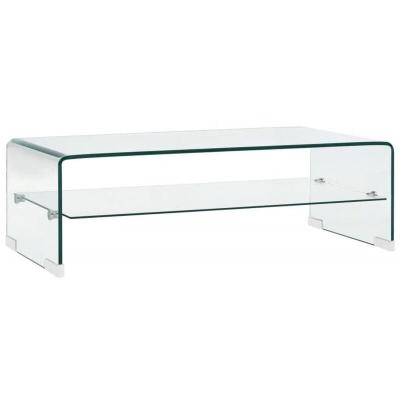 Vidaxl table basse clair 98 x 45 x 31 cm verre tremp&eacute; 284745