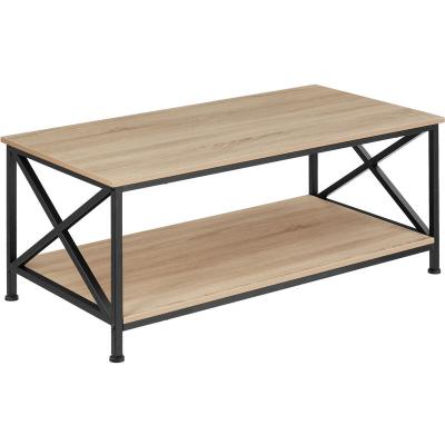 Table basse PITTSBURGH 100x55x45,5cm - Bois clair industriel, Ch&ecirc;ne Sonoma