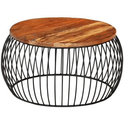 Vidaxl - Table basse &Oslash;68 cm Bois de r&eacute;cup&eacute;ration solide