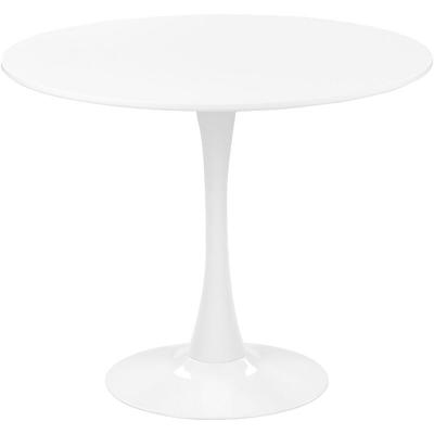 Beliani - Table de salle &agrave; manger blanche et ronde 90 cm BOCA