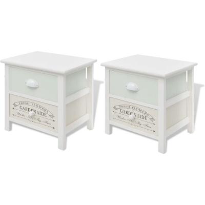Table De Chevet En Style Fran&ccedil;ais 2 Pcs Bois Vidaxl