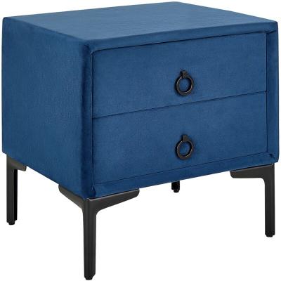 Table De Chevet Beliani Alabama - 61x40 Cm - MDF Noir - Traditionnelle