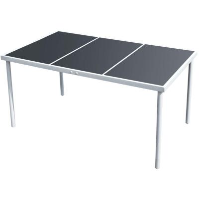 VIDAXL Table de jardin 150x90x74 cm noir acier 43305