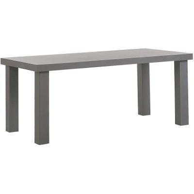 BELIANI Table de jardin effet b&eacute;ton en fibre-ciment gris pour 6 personnes