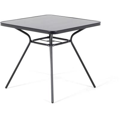 BELIANI  - Table de jardin avec plateau en acier noir 80x80 cm LIVO
