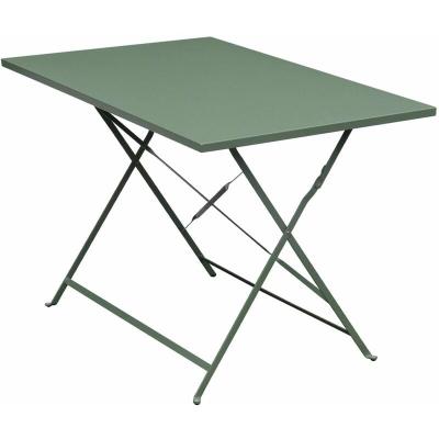 SWEEEK Table De Jardin Bistrot Pliable - Emilia Rectangle Vert De Gris- Table Rectangle 110x70 Cm En Acier