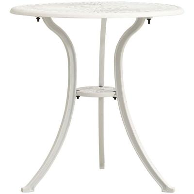 VIDAXL  - Table de jardin Blanc 62x62x65 cm Aluminium coul&eacute; Blanc