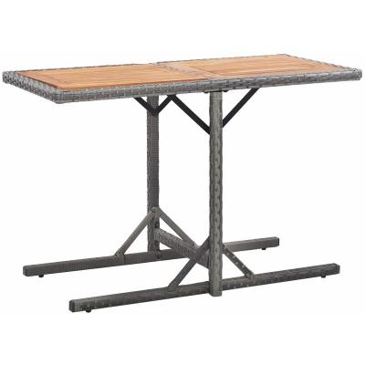VIDAXL Table de jardin Anthracite R&eacute;sine tress&eacute;e et bois d'acacia