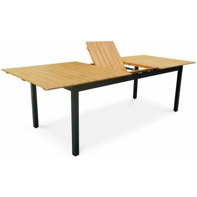  Table de jardin en bois et aluminium 8 personnes naturel