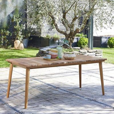 BERAH GETAH Table de jardin rectangulaire en teck massif 6/8 pers ESTHER