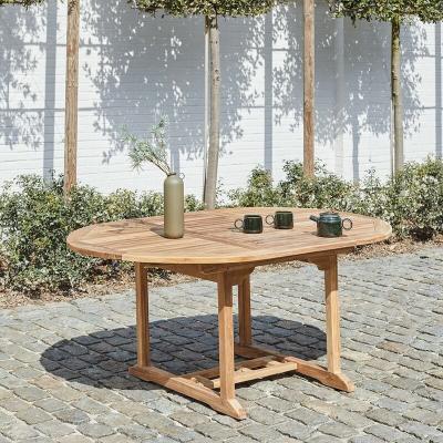 BERAH GETAH Table de jardin en teck massif extensible ovale 6/8 pers. MIDLAND