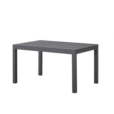 SABAIDECO Table de jardin extensible rectangulaire 6 a 8 personnes - Structure aluminium - L 135-270 x P 90 x H 75 cm - Gris fonc&eacute;