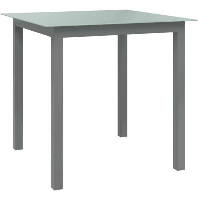 VIDAXL  Table De Jardin Gris Clair 80x80x74 Cm Aluminium Et Verre