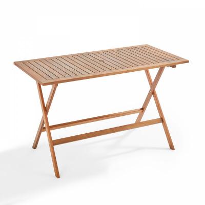 OVIALA Table rectangulaire pliante (140 x 70 x 76 cm) en bois d'eucalyptus