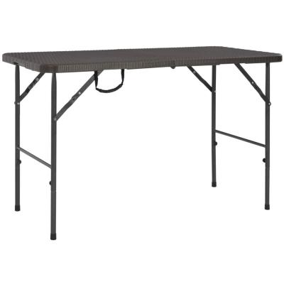VIDAXL Table de jardin pliante Marron 120x60x74cm PEHD Aspect de rotin