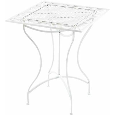  Table de Jardin en Fer Forg&eacute; Asina 60 x 60 cm , Blanc
