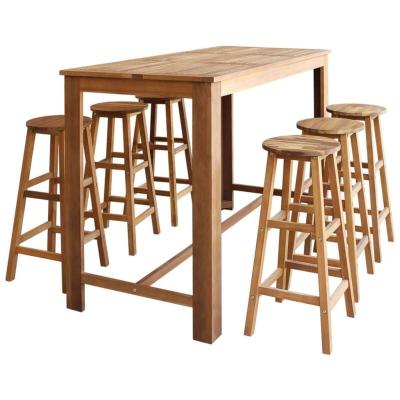 Vidaxl table et tabourets de bar 7 pcs bois d'acacia massif 246670