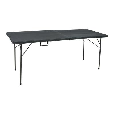 RONDY Table pliante - Imitation bois - Noir - 180x74x74cm