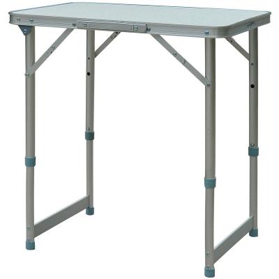 OUTSUNNY Table pliante table de camping table de jardin hauteur r&eacute;glable aluminium MDF blanc