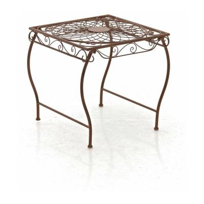  Table de jardin carr&eacute;e Zarina 50 x 45 cm , Marron antique
