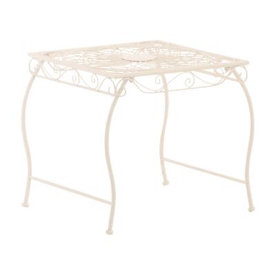 CLP  Table D'ext&eacute;rieur Zarina en Fer forme carr&eacute;e 50 x 45 cm, Blanc
