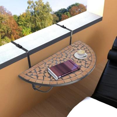 VIDAXL Table suspendue de balcon Terre cuite Mosa&iuml;que  - Marron