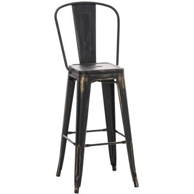 Tabouret de bar Aiden antique/noir-dor&eacute;