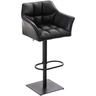 CLP Tabouret de bar Damaso en similicuir , Noir /Noir